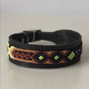 DOG COLLAR HAND WOVEN 100% LEATHER STRAP